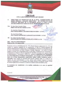 CIRCULAR - SUSPENSIÓN DE LA AUTORIZACIÓN DE COMERCIALIZACIÓN DE PRODUCTOS FARMACÉUTICOS