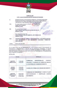 CIRCULAR PRESENTACIÓN DE LIBROS PSICOTRÓPICOS Y ESTUPEFACIENTES CON MOVIMIENTO Y SIN MOVIMIENTO SEGUNDO TRIMESTRE 2025