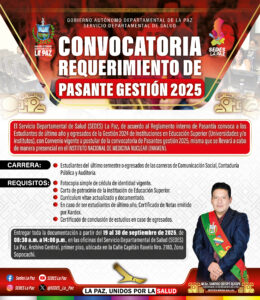 CONVOCATORIA DE PASANTÍA