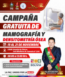 CAMPAÑA GRATUITA DE MAMOGRAFÍA Y DENSITOMETRÍA ÓSEA