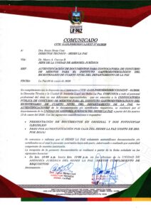 COMUNICADO - AUTENTIFICACIÓN DE DOCUMENTOS PARA CONVOCATORIA DE CONCURSO DE MÉRITOS
